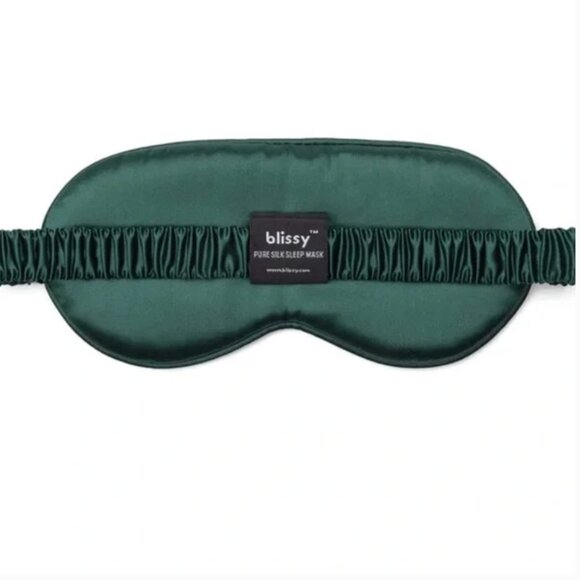 Blissy Emerald Silk Sleep Mask - Picture 3 of 5